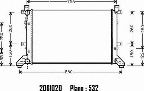 Ordonez 2061020 - Радиатор, охлаждение двигателя www.autospares.lv