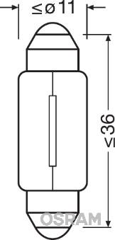 Osram 6461 - Лампа накаливания, освещение салона www.autospares.lv