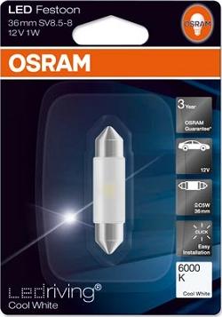 Osram 6436CW-01B - Kvēlspuldze, Salona telpas apgaismojums www.autospares.lv