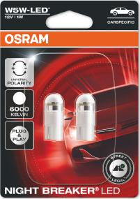 Osram 2825DWNBC-02B - Kvēlspuldze, Salona telpas apgaismojums www.autospares.lv