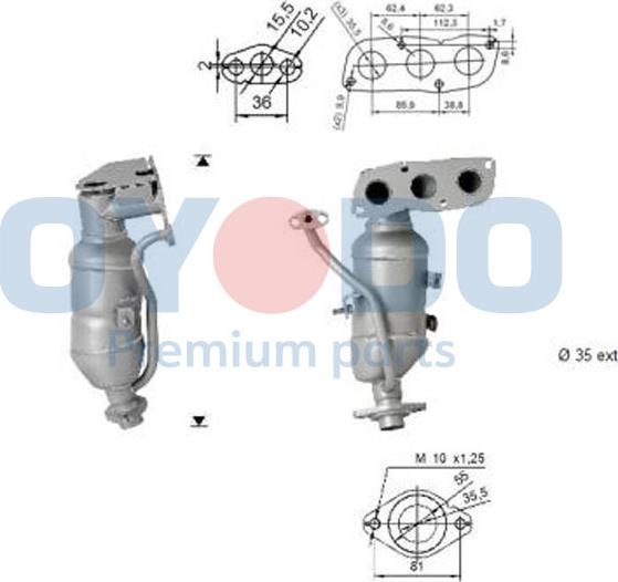 Oyodo 10N0086-OYO - Katalizators autospares.lv