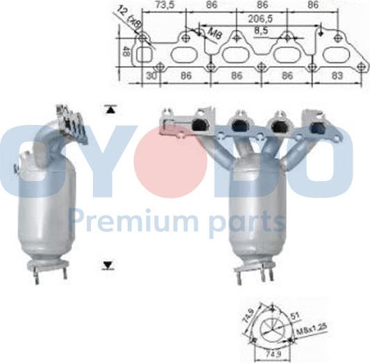 Oyodo 10N0023-OYO - Katalizators www.autospares.lv