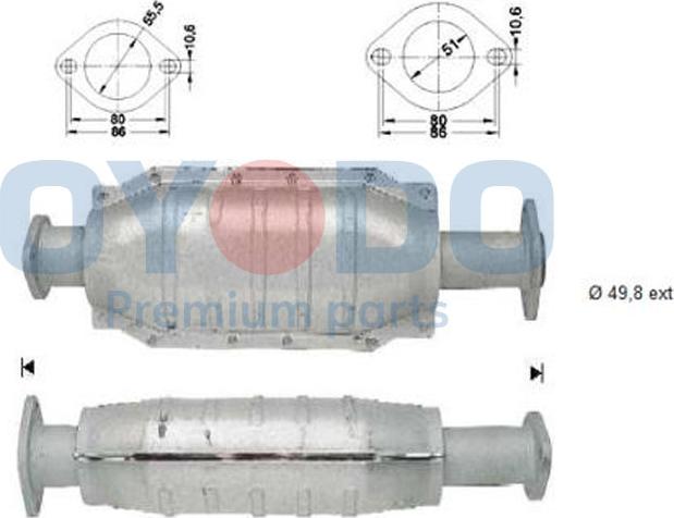 Oyodo 10N0136-OYO - Katalizators www.autospares.lv