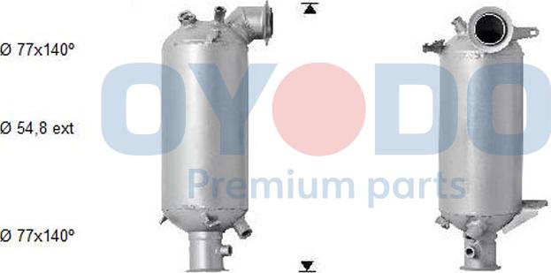 Oyodo 20N0041-OYO - Nosēdumu / Daļiņu filtrs, Izplūdes gāzu sistēma autospares.lv