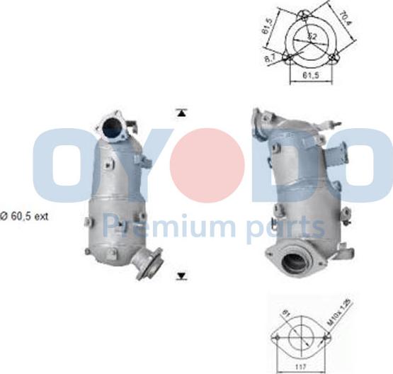 Oyodo 20N0053-OYO - Сажевый / частичный фильтр, система выхлопа ОГ www.autospares.lv