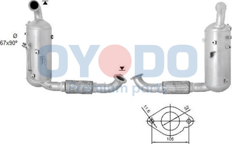 Oyodo 20N0057-OYO - Сажевый / частичный фильтр, система выхлопа ОГ www.autospares.lv