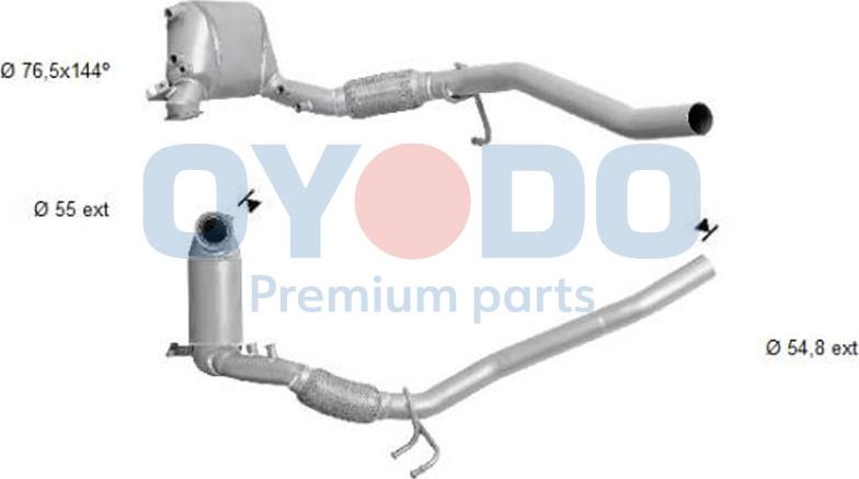 Oyodo 20N0004-OYO - Nosēdumu / Daļiņu filtrs, Izplūdes gāzu sistēma www.autospares.lv