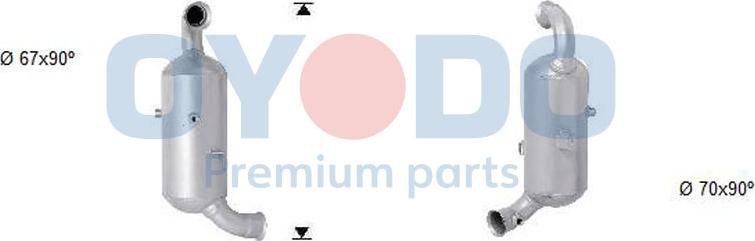 Oyodo 20N0007-OYO - Nosēdumu / Daļiņu filtrs, Izplūdes gāzu sistēma www.autospares.lv