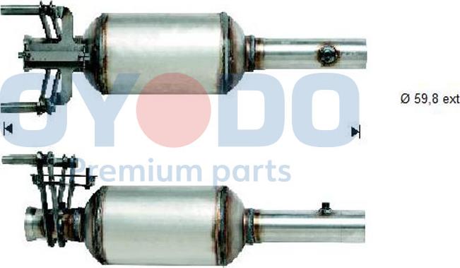 Oyodo 20N0035OYO - Nosēdumu / Daļiņu filtrs, Izplūdes gāzu sistēma www.autospares.lv