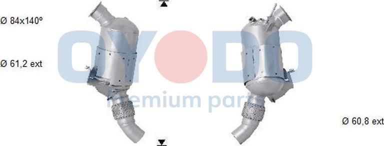 Oyodo 20N0036-OYO - Nosēdumu / Daļiņu filtrs, Izplūdes gāzu sistēma www.autospares.lv