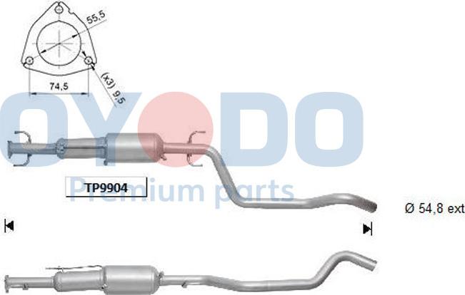 Oyodo 20N0031-OYO - Nosēdumu / Daļiņu filtrs, Izplūdes gāzu sistēma autospares.lv