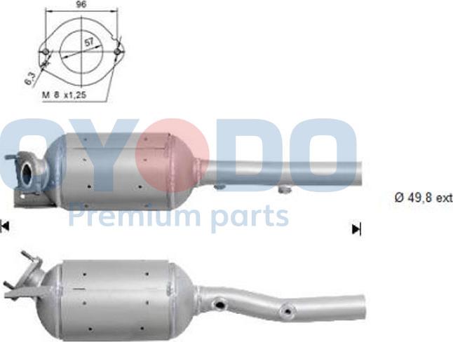 Oyodo 20N0038OYO - Nosēdumu / Daļiņu filtrs, Izplūdes gāzu sistēma www.autospares.lv