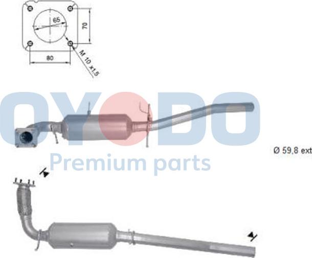 Oyodo 20N0073-OYO - Nosēdumu / Daļiņu filtrs, Izplūdes gāzu sistēma www.autospares.lv