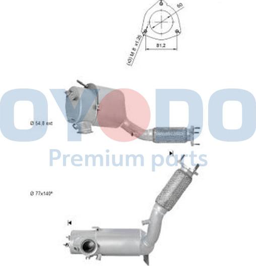 Oyodo 20N0146-OYO - Nosēdumu / Daļiņu filtrs, Izplūdes gāzu sistēma autospares.lv