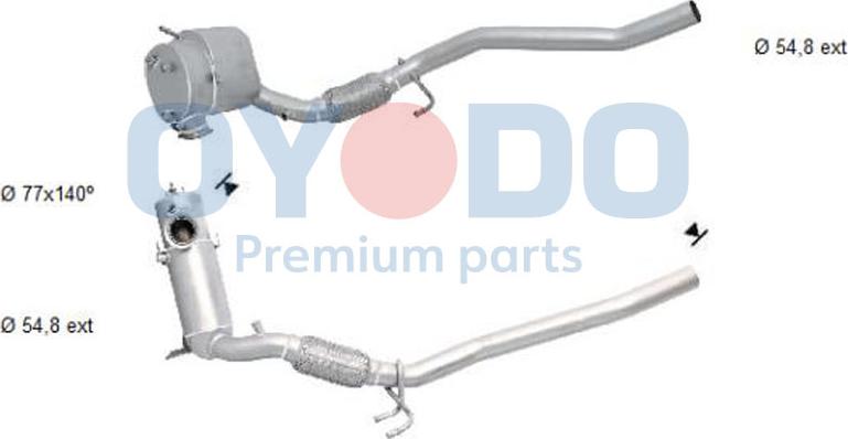 Oyodo 20N0153-OYO - Сажевый / частичный фильтр, система выхлопа ОГ www.autospares.lv