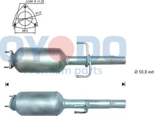 Oyodo 20N0104-OYO - Nosēdumu / Daļiņu filtrs, Izplūdes gāzu sistēma autospares.lv