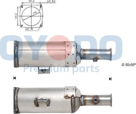 Oyodo 20N0103-OYO - Nosēdumu / Daļiņu filtrs, Izplūdes gāzu sistēma autospares.lv