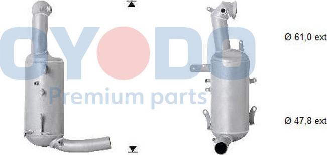 Oyodo 20N0107-OYO - Сажевый / частичный фильтр, система выхлопа ОГ www.autospares.lv