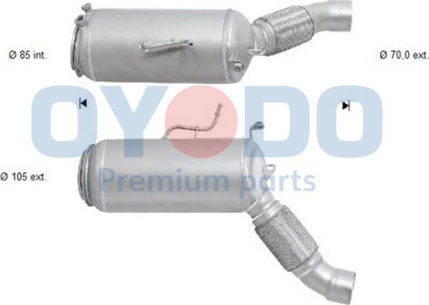 Oyodo 20N0131-OYO - Nosēdumu / Daļiņu filtrs, Izplūdes gāzu sistēma autospares.lv