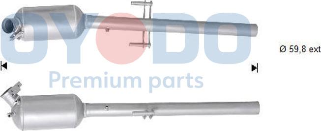 Oyodo 20N0123-OYO - Nosēdumu / Daļiņu filtrs, Izplūdes gāzu sistēma www.autospares.lv