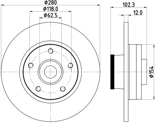 Pagid 54537 - Brake Disc www.autospares.lv