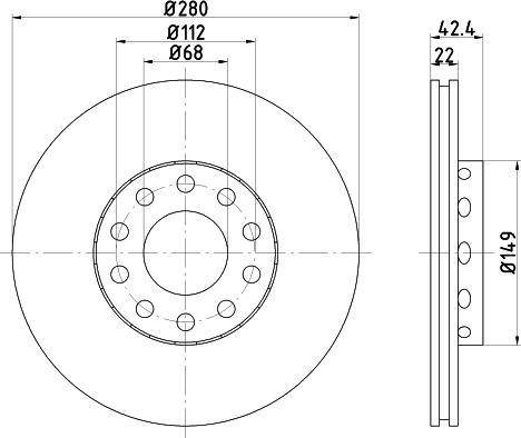 Pagid 54223 - Brake Disc www.autospares.lv