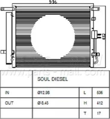 Parts-Mall PXNCB-076 - Kondensators, Gaisa kond. sistēma www.autospares.lv