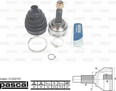 Pascal G10021PC - Joint Kit, drive shaft www.autospares.lv