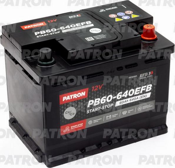 Patron PB60-640EFB - Starter Battery www.autospares.lv