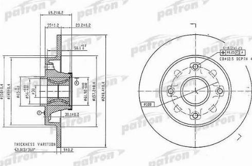 Patron PBD7016 - Тормозной диск www.autospares.lv