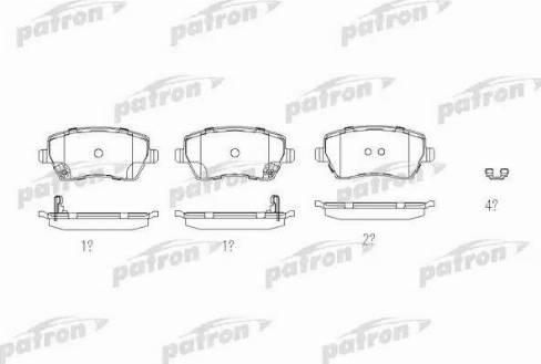 Patron PBP4069 - Тормозные колодки, дисковые, комплект www.autospares.lv