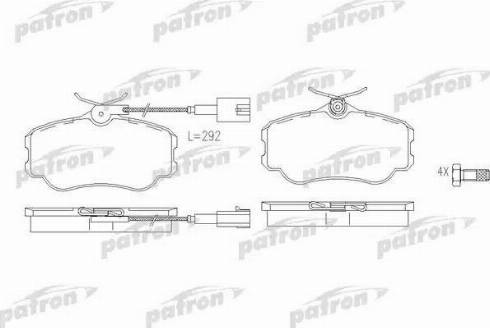 Patron PBP595 - Тормозные колодки, дисковые, комплект www.autospares.lv