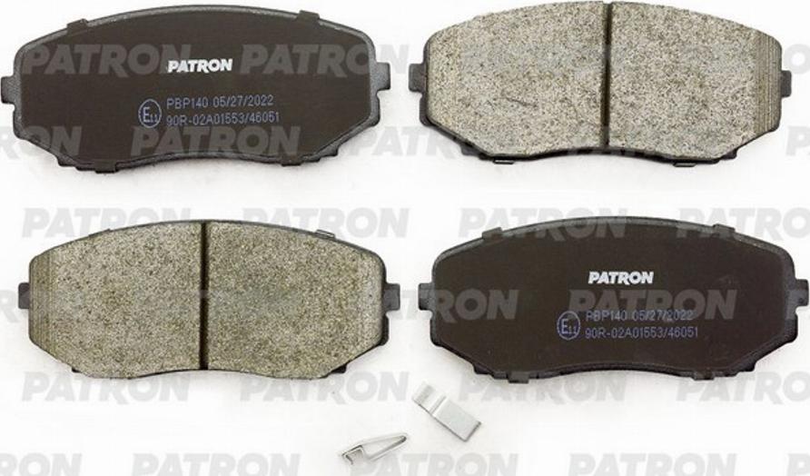 Patron PBP140 - Brake Pad Set, disc brake www.autospares.lv