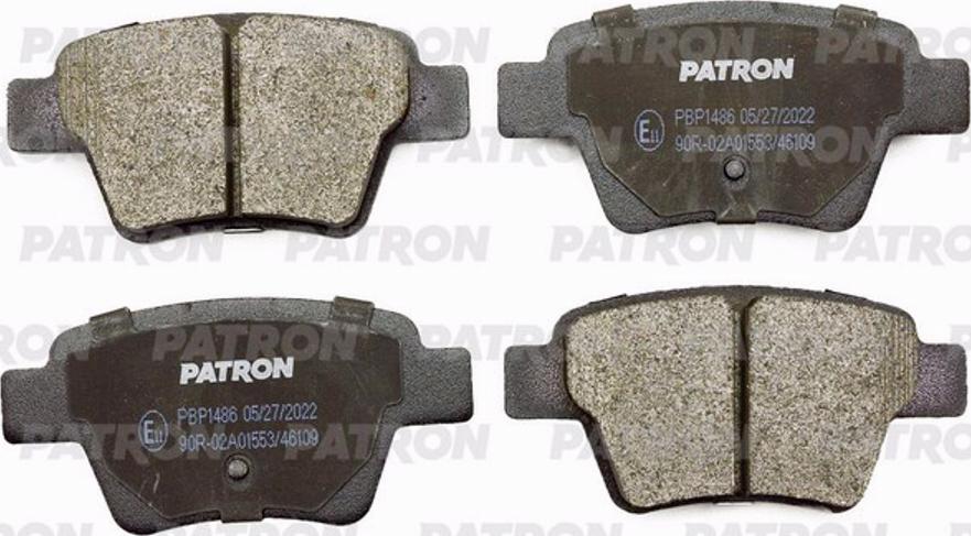 Patron PBP1486 - Тормозные колодки, дисковые, комплект www.autospares.lv