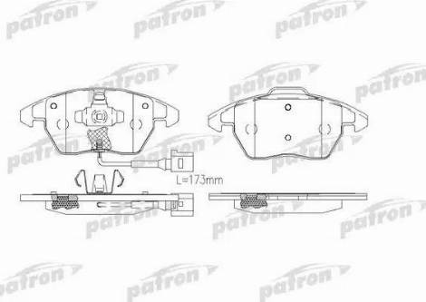 Patron PBP1641 - Bremžu uzliku kompl., Disku bremzes autospares.lv