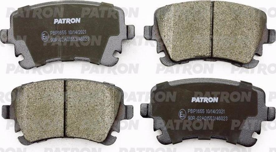 Patron PBP1655 - Brake Pad Set, disc brake www.autospares.lv