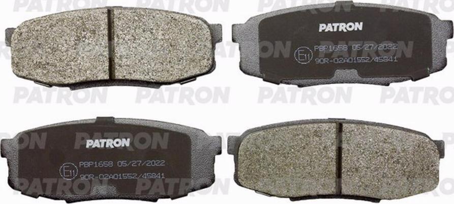 Patron PBP1658 - Тормозные колодки, дисковые, комплект www.autospares.lv