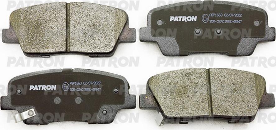 Patron PBP1663 - Bremžu uzliku kompl., Disku bremzes www.autospares.lv