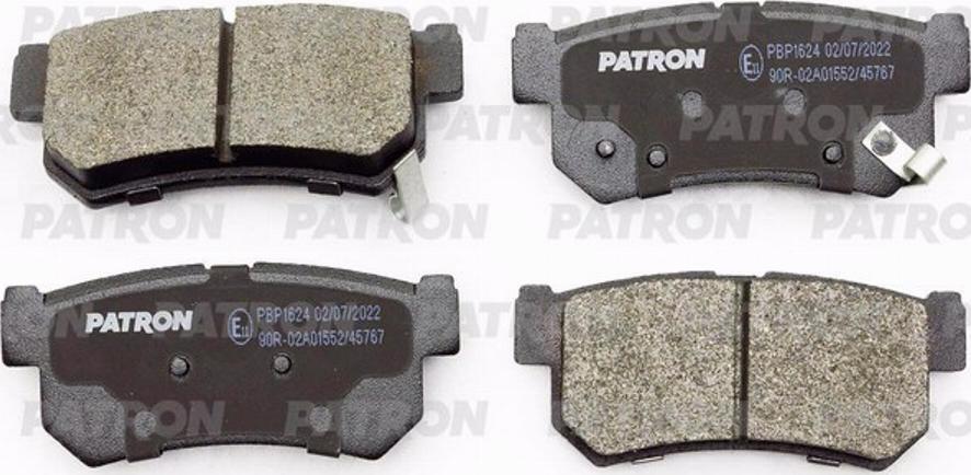 Patron PBP1624 - Тормозные колодки, дисковые, комплект www.autospares.lv