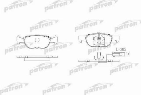 Patron PBP1160 - Тормозные колодки, дисковые, комплект www.autospares.lv