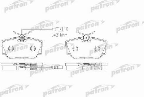 Patron PBP1482 - Brake Pad Set, disc brake www.autospares.lv