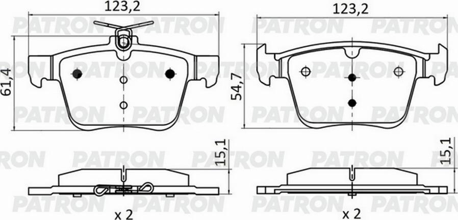 Patron PBP1308 - Тормозные колодки, дисковые, комплект www.autospares.lv