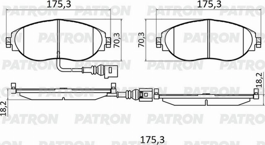 Patron PBP130 - Bremžu uzliku kompl., Disku bremzes www.autospares.lv