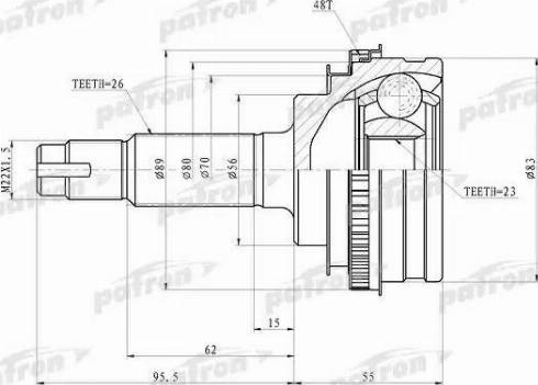 Patron PCV4006 - Šarnīru komplekts, Piedziņas vārpsta autospares.lv