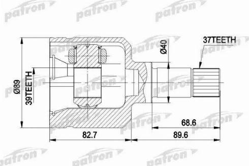 Patron PCV5044 - Šarnīru komplekts, Piedziņas vārpsta www.autospares.lv