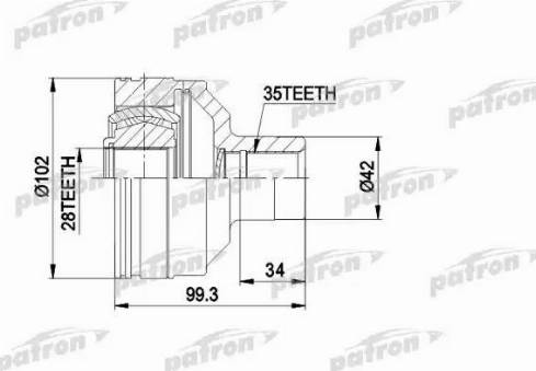 Patron PCV5013 - Šarnīru komplekts, Piedziņas vārpsta autospares.lv