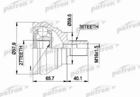 Patron PCV1463 - Šarnīru komplekts, Piedziņas vārpsta www.autospares.lv