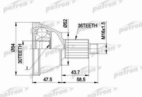 Patron PCV1413 - Joint Kit, drive shaft www.autospares.lv