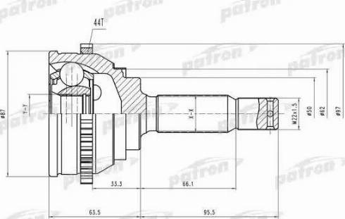 Patron PCV1471 - Šarnīru komplekts, Piedziņas vārpsta www.autospares.lv