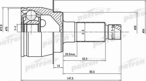 Patron PCV1558 - Joint Kit, drive shaft www.autospares.lv